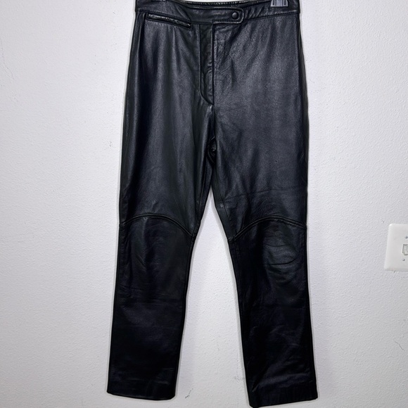 Wilsons Leather Pants - Wilsons Leather Maxima black straight leg leather pants size 8